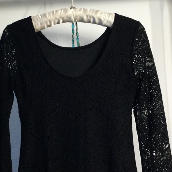 Xhilaration Black Lace  Overlay Dress EUC - Picture 9 of 13